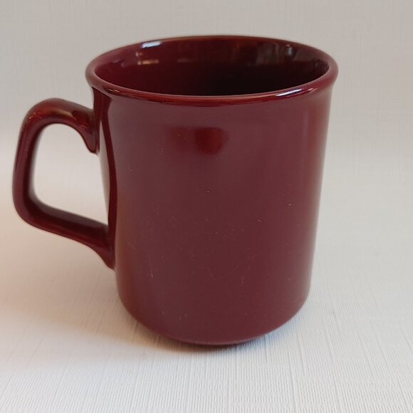 Wendys Wendy's Hamburgers Mug Coffee Cup Maroon Red White Logo - Picture 3 of 6